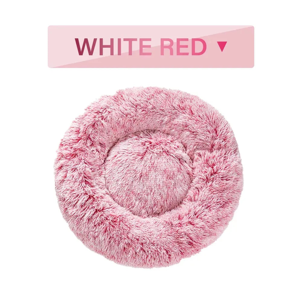 Fluffy Donut Dog Bed Warm Soft Long Plush Pet Cushion Dog House Cat Bed Washable Pet Sofa Mat Calming Samll Large Dog Beds - Bellarte Enchanté Fluffy Donut Dog Bed Warm Soft Long Plush Pet Cushion Dog House Cat Bed Washable Pet Sofa Mat Calming Samll Large Dog Beds